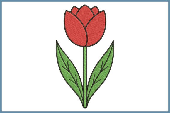 A Fresh and Elegant Red Tulip Embroidery Design for Handmade Market Success