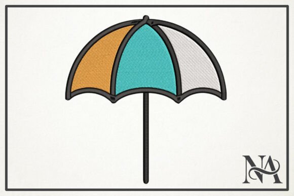 A Lively Splash: Evaluating the Colorful Umbrella Embroidery Design for Small Business Branding