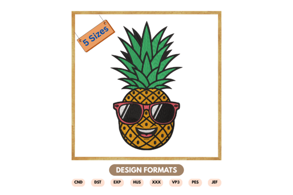 A Splash of Tropical Fun with Cool Pineapple Embroidery Design