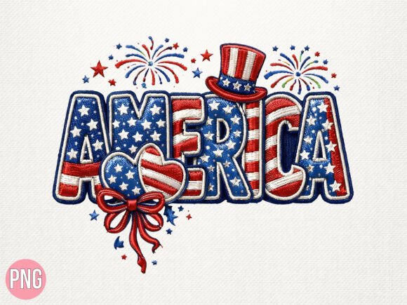 America Embroidery 4th of July USA PNG Review