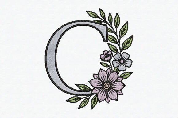 C Floral Alphabet Embroidery Design Review
