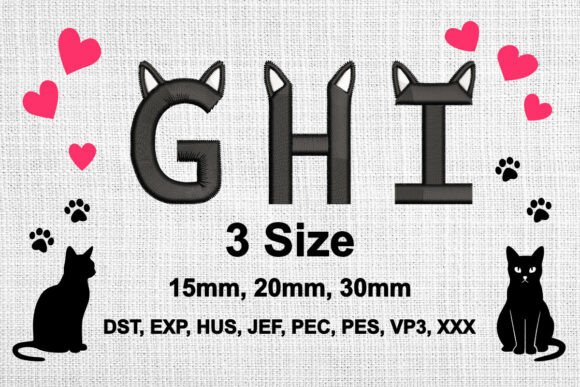 Cat Ears Embroidery Font Alphabet H I J – A Designer’s Review for Boutique Apparel