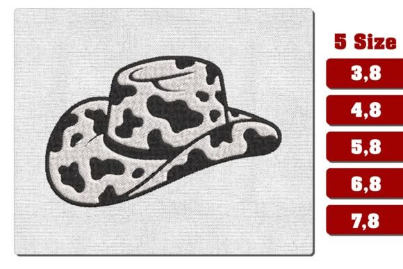 Cow Print Cowboy Hat Embroidery File