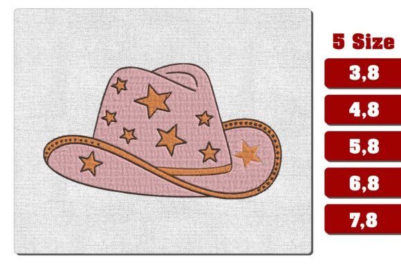 Cowboy Hat with Stars Embroidery File