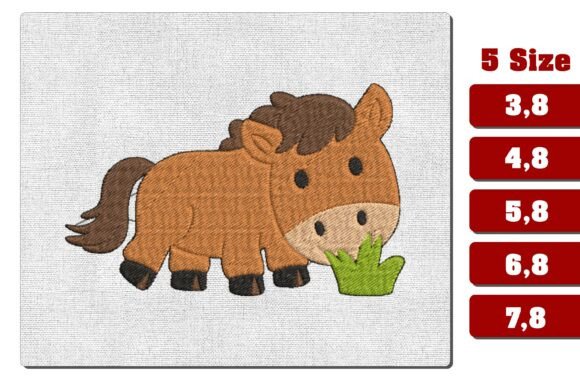 Cute Grazing Horse Pony Embroidery File Review