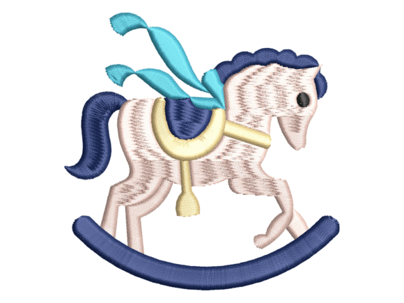 Cute Rocking Horse Embroidery: A Seasonal Design for Holiday Crafting