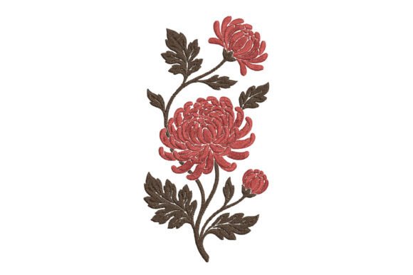 Embroidery Red Chrysanthemum Design Review