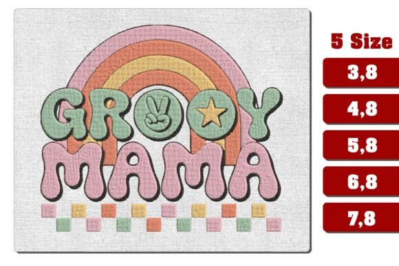 Groovy Mama Rainbow Machine Embroidery