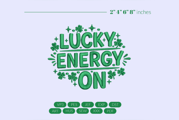 Lucky Energy Embroidery Design: Bold Branding for Festive Business Wearables