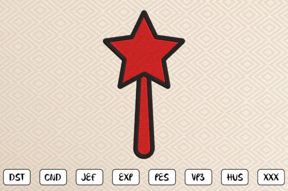 Patriotic Star Wand Embroidery Design
