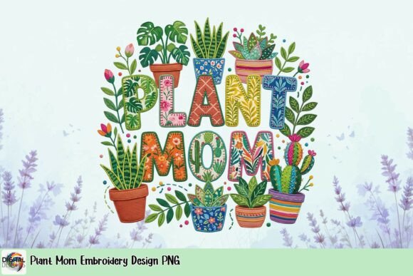 Plant Mom Embroidery Design PNG: A Botanical Statement for Boutique Sweatshirts