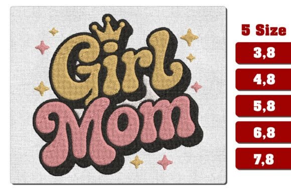 Retro Girl Mom Crown Embroidery Design Review