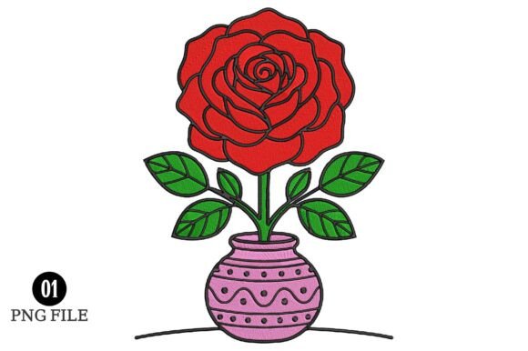 Rose in Pot Embroidery Design: A Maker's Review
