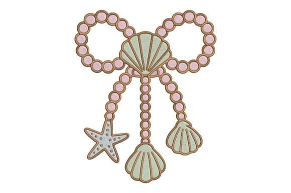 Seashell Bow Embroidery Design Shines at Craft Fairs