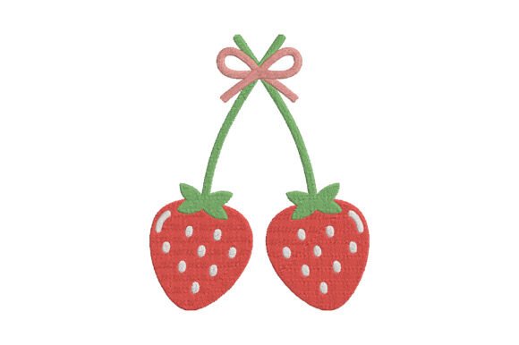 Strawberries with Pink Bow Embroidery Review