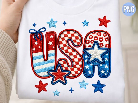 USA Embroidery Style Patriotic Star PNG Review
