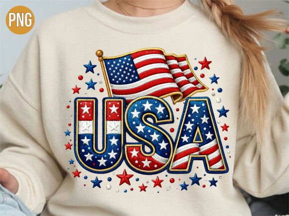 USA Flag Embroidery Texture USA PNG Review for Boutique Apparel