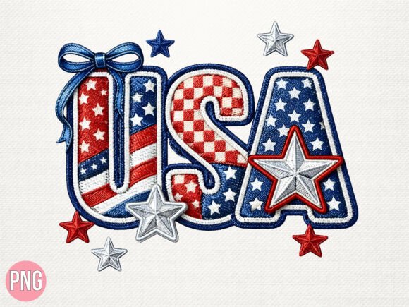 USA Patriotic Embroidery Style Shirt PNG Review